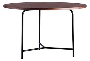 NO GA Studio - Nockeby Table Ø120 Walnut Clear Lacquer Black Steel - Matbord - Sven Markelius - Träfärgad,Svart - Metall/Trä