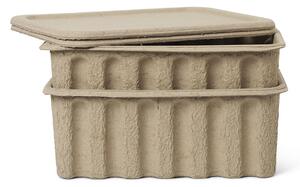 Ferm Living - Paper Pulp Box 2-pack Large - Korgar och lådor - Beige