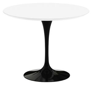 Knoll - Saarinen Round Table - Matbord, Ø 91 cm, Svart underrede, skiva i Vit laminat - Matbord - Eero Saarinen - Vit - Laminat/Metall