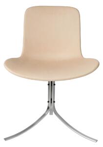 Fritz Hansen - PK9, Läder, Natural - Matstolar - Poul Kjærholm - Brun - Läder/Metall/Syntetiskt