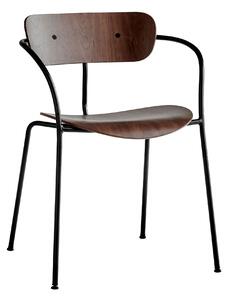 &Tradition - Pavilion AV2 - Walnut - Black Legs - Matstolar - Anderssen & Voll - Träfärgad - Metall/Trä