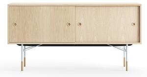 House of Finn Juhl - Sideboard Without Tray Unit, Oak Veneer, Light Blue Steel - Skänkar och sideboards - Finn Juhl - Träfärgad - Metall/Trä