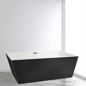 Fristående badkar med modern design i Lucite-akryl - Svart/vit