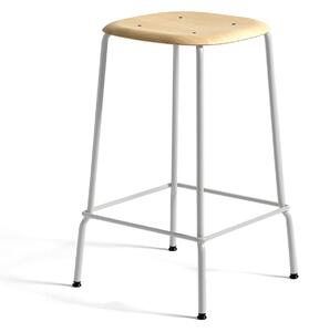 HAY - Soft Edge 80 Low Water Based Lacq Oak Soft Grey Base - Barstolar - Iskos-Berlin - Träfärgad - Metall/Trä