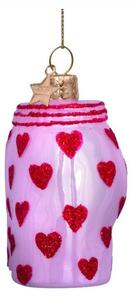Vondels - Ornament glass soft pink opal boxer shorts - Julkula - Pink - H7.5 cm