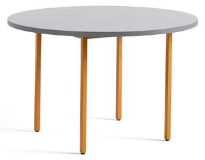 HAY - Two-Colour Table Round 120 Light Grey / Ochre - Matbord - Muller Van Severen - Brun - MDF/Metall