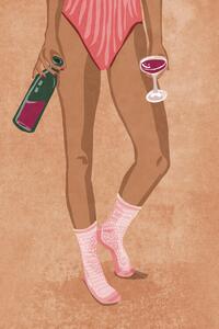 Illustration Wine and socks, Raissa Oltmanns