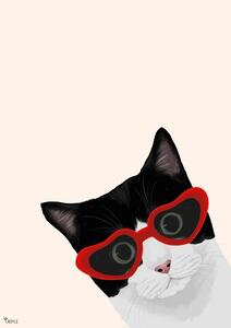 Illustration Vintage Cheeky Cat, Tara Royle