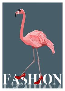 Illustration Fashion Flamingo, ByKammille