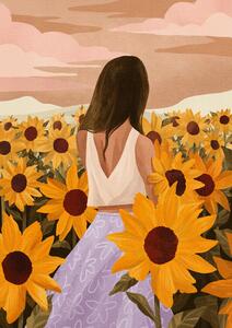 Illustration Sunflower Evenings, Goed Blauw