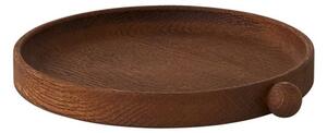 OYOY LIVING - Inka Wood Tray Round - Bricka - Dark - Small - H2,5 x L22,2 x W20 cm