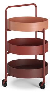 Bebo Objects - Trifle Serveringsvagn - Stativ I Ral 3016 Coralröd Med Mixade Brickor, Ral 3016, Ral 3009, Ral 3022 - Serveringsvagnar - Stine + Tekla
