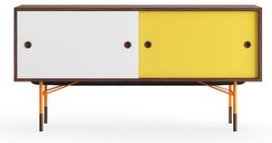 House of Finn Juhl - Sideboard Without Tray Unit, Walnut, White/Yellow, Orange Steel - Skänkar och sideboards - Finn Juhl - Flerfärgad - Metall/Trä