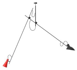 Astep - VV Cinquanta Suspension, Black Structure, Black and Red Reflectors - Pendellampor - Vittoriano Viganò - Röd,Svart