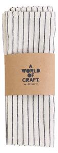 A World of Craft - Eco Thinstripe Servett 2-pack Vit/Svart - Servetter och tillbehör