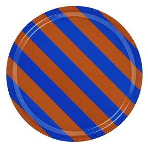 HEM - Stripe Tray Medium - Terracotta/Cobalt - Serveringsbrickor - Arthur Arbesser - Trä