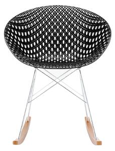 Kartell - Smatrik Rocking Chair Black/Chrome - Fåtöljer - Tokujin Yoshioka - Silver,Svart - Metall/Trä/Plast