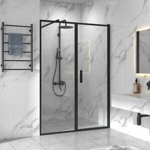 Dubbel duschvägg 140cm | 6mm säkerhetsglas | Isabella - Svart
