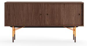 House of Finn Juhl - Sideboard Without Tray Unit, Walnut Veneer, Orange Steel - Skänkar och sideboards - Finn Juhl - Träfärgad - Metall/Trä