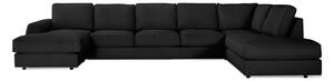 CLARKSVILLE LYX U-soffa med Divan Large Vänster Linnesvart -