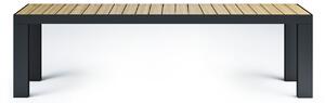 Röshults - Garden Dinner Bench 125, Anthracite/Golden Brown, Stainless Steel, Teak - Trädgårdsbänkar - Broberg & Ridderstråle - Grå - Metall/Trä