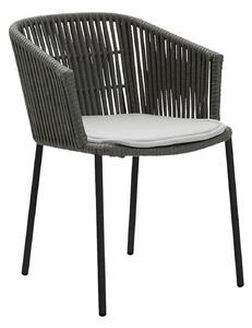 Cane-Line - Moments Stol Stapelbar, Dark Grey inkl Dyna - Matstolar utomhus - Foersom & Hiort-Lorenzen MDD - Grå - Plast