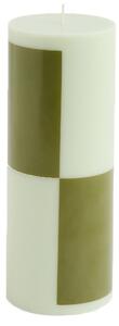 HAY - Column Candle Medium Light Green And Army Green - Ljus - Flerfärgad