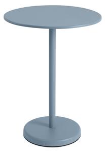 Muuto - Linear Steel Café Table Ø 70 h: 95 cm - Pale Blue - Balkong- och cafébord - Thomas Bentzen - Svart,Blå - Metall