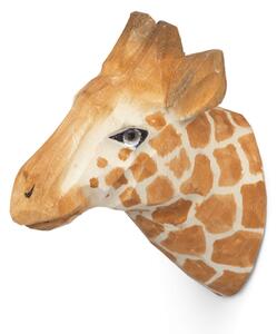 Ferm Living - Animal Hand-Carved Hook Giraffe - Krokar - Orange,Vit