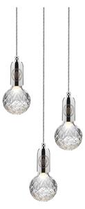 Lee Broom - Crystal Bulb Chandelier 3 Piece - Krom, Klart kristallglas - Klusterlampor - Silver