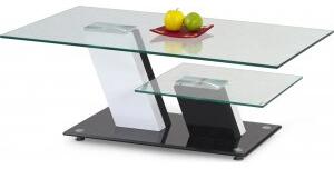 K2 soffbord 110x60 cm - Vit/Svart/Glas
