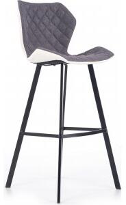 2 st Erin barstol hög - Vit/grå + Möbelvårdskit för textilier
