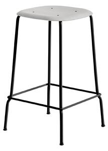 HAY - Soft Edge 80 Low Soft Grey Water Based Lacq Oak Black Base - Barstolar - Iskos-Berlin - Grå - Metall/Trä