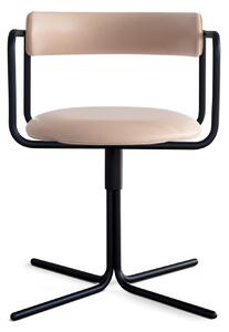 Friends & Founders - FF Chair Swivel Rounded Black Frame Dakar Nature 0197 - Kontorsstolar - Ida Linea Hildebrand - Beige - Metall/Textilmaterial