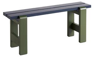 HAY - Weekday Bench Duo / Steel Blue Benchtop / Olive Frame - Trädgårdsbänkar - Hannes & Fritz - Grön,Blå - Trä