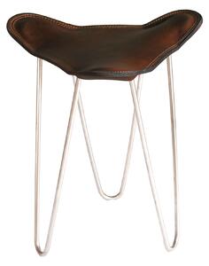 OX Denmarq - Trifolium Stool, Stainless Steel Frame, Leather: Mocca - Pallar - Dennis Marquart - Brun - Läder/Metall