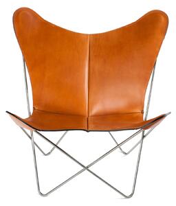 OX Denmarq - Trifolium Chair, Stainless Steel Frame, Leather: Hazelnut - Fåtöljer - Dennis Marquart - Brun - Läder/Metall