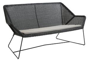 Cane-Line - Breeze 2-seater, Incl. Taupe Cushion, Black, Cane-Line Fiber - Soffor utomhus - Strand+Hvass