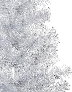 Belyst plastgran med kulor silver 180 cm PET