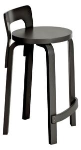 Artek - High Chair K65, Helt svartlackad - Barstolar - Alvar Aalto - Svart - Trä