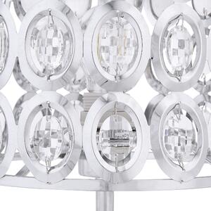 Bordslampa Silvermetall Dekorativa Kristaller Modern Lampskärm Beliani
