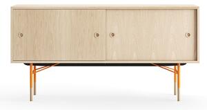 House of Finn Juhl - Sideboard Without Tray Unit, Oak Veneer, Orange Steel - Skänkar och sideboards - Finn Juhl - Träfärgad - Metall/Trä