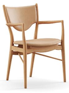 House of Finn Juhl - 46 Armchair, Dark oiled oak, Leather Group 4 Vegetal - 90 Nature - Matstolar - Finn Juhl - Beige,Träfärgad - Läder/Trä