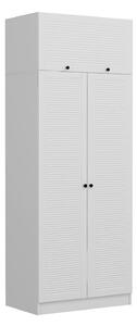FUNZI LIVING 2242 garderob, w. 3 d&oumlrrar, 1 hylla, 1 fack - vit melamin