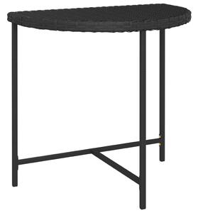 Trädgårdsbord svart 80x50x75 cm konstrotting