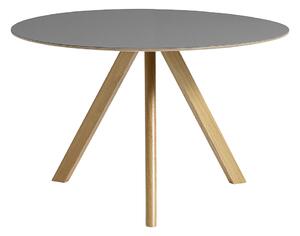 HAY - CPH20 2.0 Table Lacquered Oak Frame Ø120 X H74 Grey Linoleum Tabletop Lacquered Edge - Matbord - Ronan & Erwan Bouroullec - Grå - Trä
