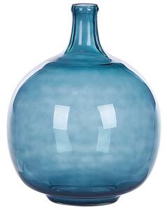 Blomvas 31 cm glas blå BIRYANI Beliani