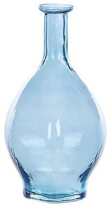 Blomvas 28 cm glas ljusblå BIRYANI Beliani