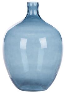 Blomvas 39 cm glas blå BIRYANI Beliani