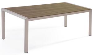 Brunt Trädgårdsbord för 6 personer med Aluminiumram 180 x 90 cm i Modern Stil Beliani